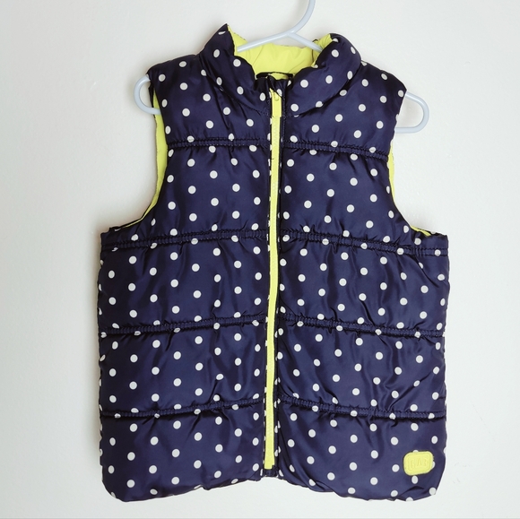 Baby GAP Toddler Navy Polkadot Puffer Vest, Sz 5 Toddler - Picture 2 of 10